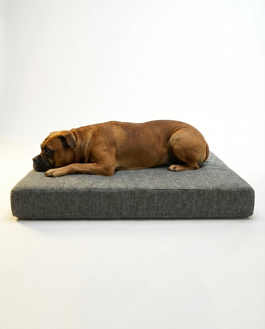 senior dog sleeping on premium memory foam orthopedic dog bed