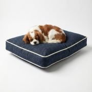affordable chew resistant dog bed in blue denim for moderate chewers