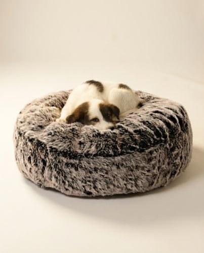 Wolf Grey – Cozy Faux Fur Dog Bed