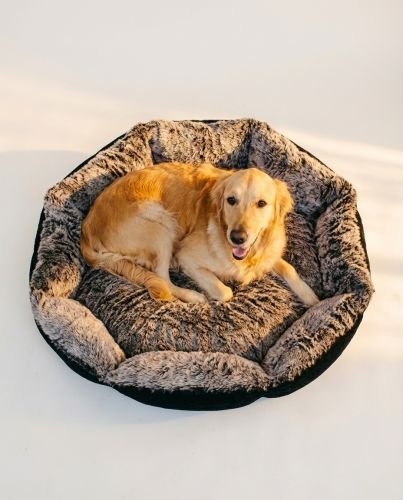 Faux Fur Bolster Dog Bed