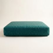 textured jute dog bed cover in natural earthy tones