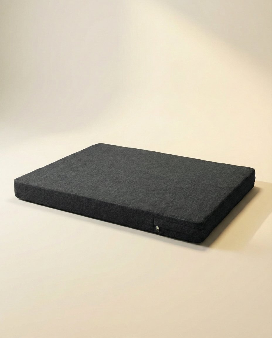 Jute orthopedic dog bed grey