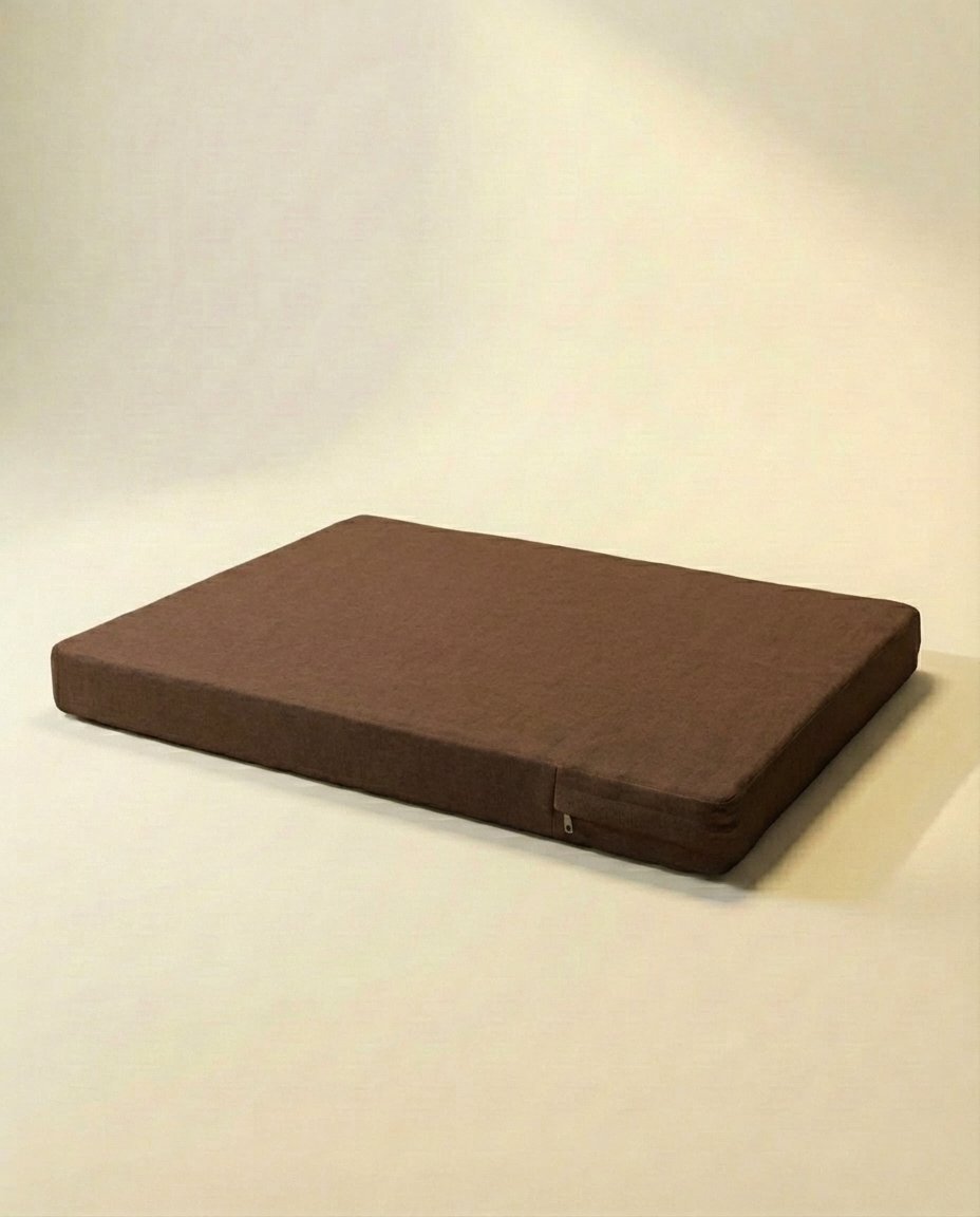 Jute orthopedic dog bed brown