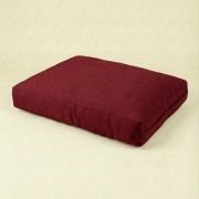chewproof dog bed with jute cover red