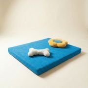 chew toys on orthopedic dog bed