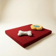 chew toys on orthopedic dog bed
