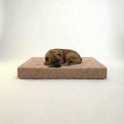 Large dog resting on memory foam orthopedic dog bed