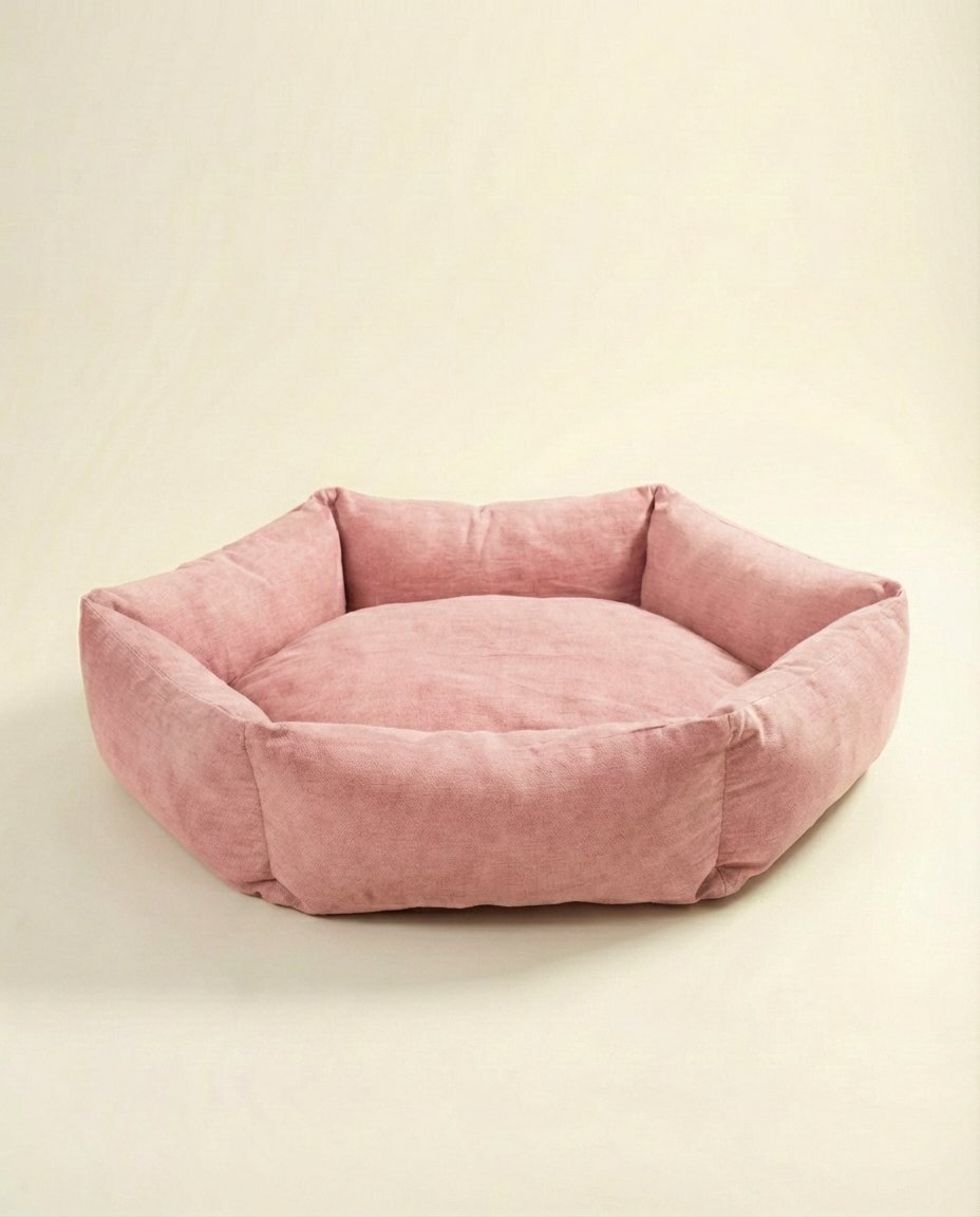 Bolster Dog Bed Pink