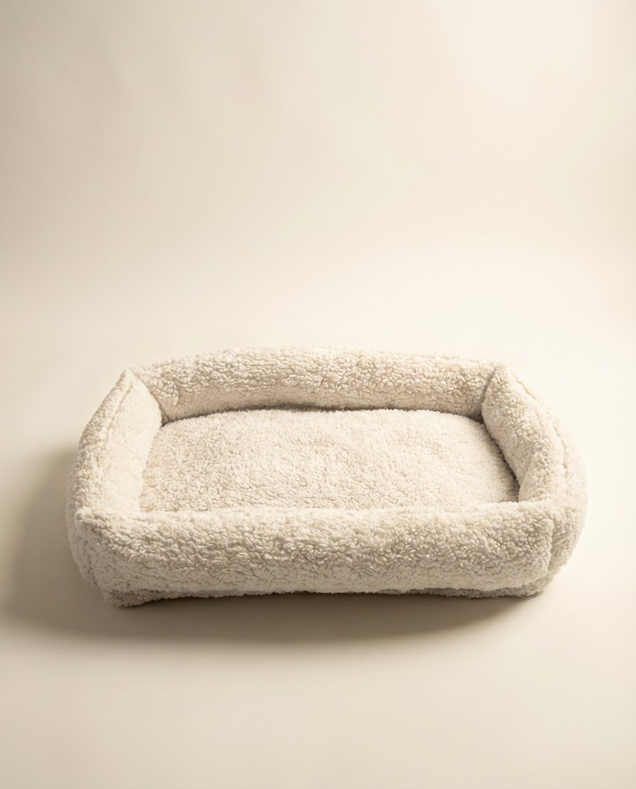 dog crate mat showing padded bolster cushion around perimeter