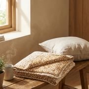 reversible cotton dog blanket showing both printed sides