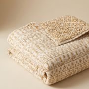 lightweight cotton dog blanket rolled up for travel