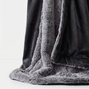 wolf grey fur blanket closeup