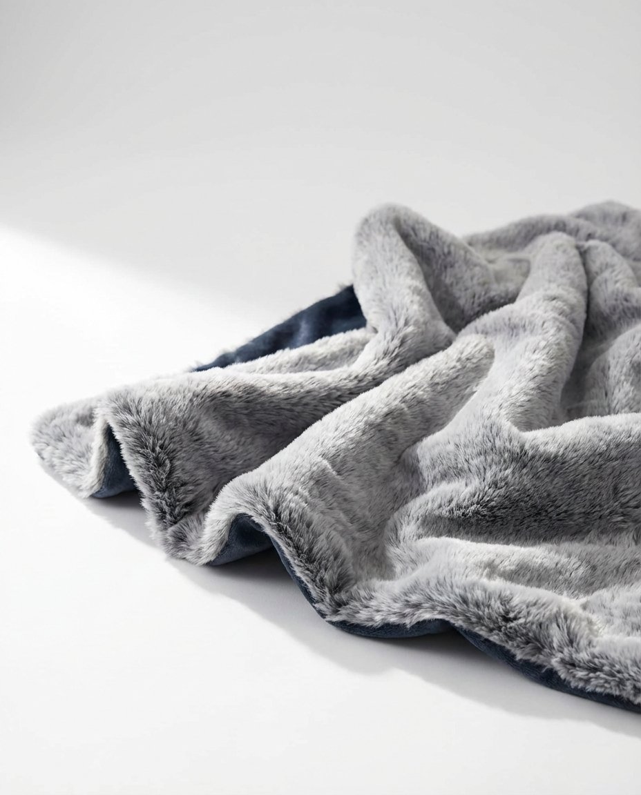 pet blanket draped over bolster dog bed