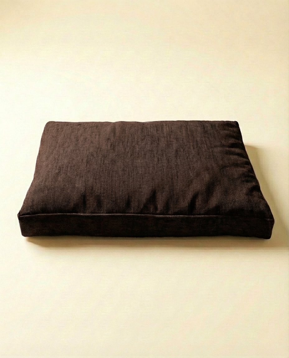 chew resistant dog bed with removable cover walnut brown